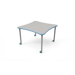 Rounded Square Table with Casters - 42"W x 42"D