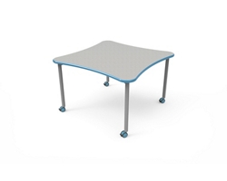 Rounded Square Table with Casters - 48"W x 48"D