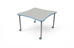 Rounded Square Table with Casters - 42"W x 42"D