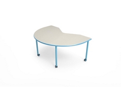 Kidney-Shaped Table with Casters - 72"W x 48"D
