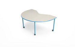 Kidney-Shaped Table with Casters - 72"W x 48"D