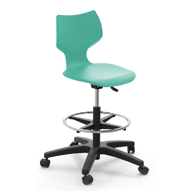 Adjustable Height Stool with Casters