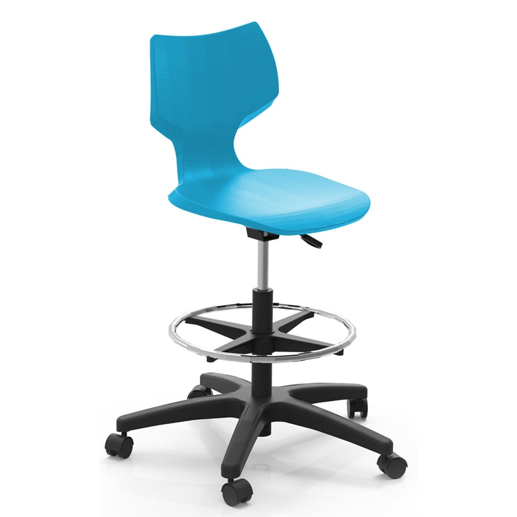 Adjustable Height Stool with Casters