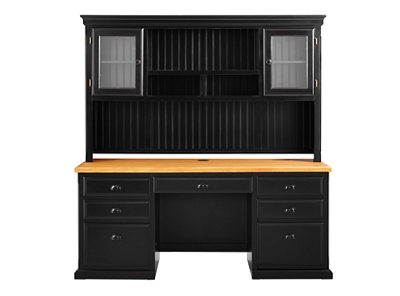 Distressed Black With Oak Top Desk With Hutch 69 W By Martin