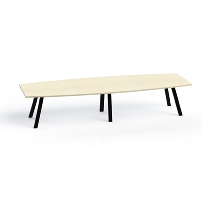 Plateaux Boat Shaped Conference Table with 3MM Edge - 144W x 48D