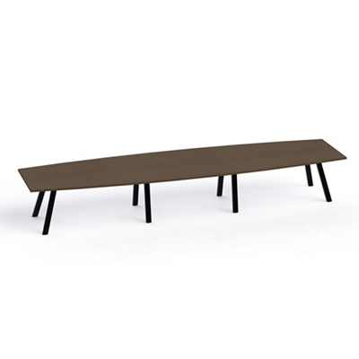 Plateaux Boat Shaped Conference Table with 3MM Edge - 192W x 48D