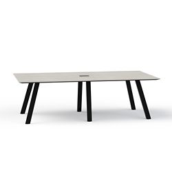 Plateaux Rectangular Powered Conference Table with Knife Edge - 96W x 48D