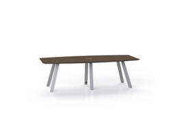 Plateaux Boat Shaped Powered Conference Table with Knife Edge - 96W x 48D
