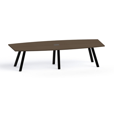 Plateaux Boat Shaped Powered Conference Table with 3MM Edge - 120W x 48D