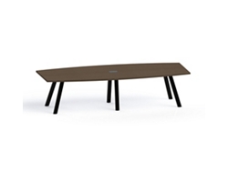 Plateaux Boat Shaped Powered Conference Table with 3MM Edge - 120W x 48D