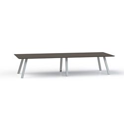 Plateaux Rectangular Powered Conference Table with Knife Edge - 144W x 48D