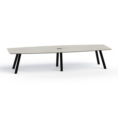 Plateaux Boat Shaped Powered Conference Table with Knife Edge - 144W x 48D