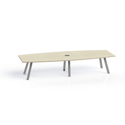 Plateaux Boat Shaped Powered Conference Table with 3MM Edge - 144W x 48D