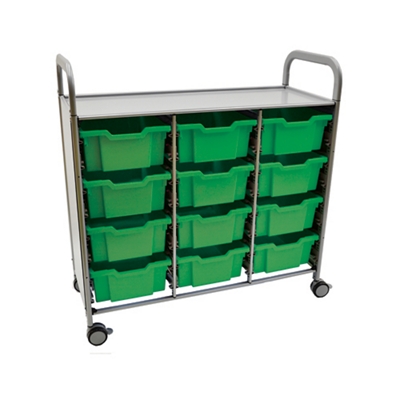 Triple Storage Cart w/6 Trays - 12"D