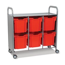 Double Storage Cart w/8 Trays - 6"D
