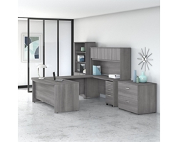 Studio C Bow Front U Desk w/ Storage - 72”W