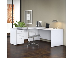 Studio C L Desk w/ Mobile Pedestal - 71"W x 71"D