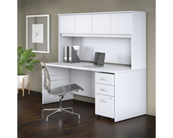 Studio C Desk w/ Hutch and Mobile Pedestal - 71"W x 29"D