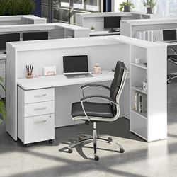 Studio C Privacy Cubicle Desk with Storage - 72"W