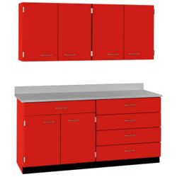 Five Drawer, Six Door Wall and Base Cabinet Set - 60"W