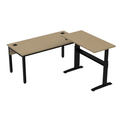 Cortez 66" L-Desk w/ Adjustable-Height Return - 66"Wx90"D