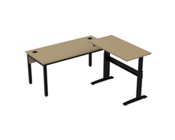 Cortez 66" L-Desk w/ Adjustable-Height Return - 66"Wx90"D