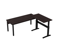 Cortez 72" L-Desk w/ Adjustable Height Return - 72"Wx77"D