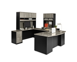 Complete U-Desk Office Set with Locking Files