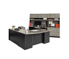 Via L-Shaped Desk Office Suite with Locking Files