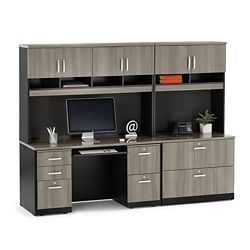 Complete Credenza and Locking Lateral File Wall Set