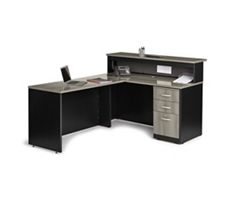 Via L-Shaped Reception Desk 60"W x 72"D