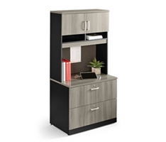 Via Two Drawer Lateral Storage File with Hutch