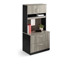 Via Two Drawer Lateral Storage File with Hutch