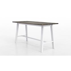 Espresso Stained Wood Top/White Steel Frame