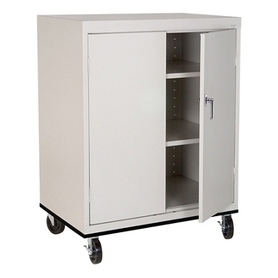 2 Shelf Steel Mobile Storage Cabinet 36 W X 42 H By Sandusky Nbf Com