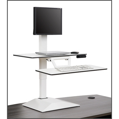 Altier Electric Single Monitor Sit/Stand Riser with Memory