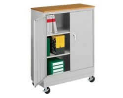 Mobile Storage Cabinet with Laminate Top - 48.75"H