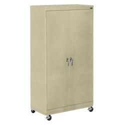 Mobile Six Shelf Storage Cabinet - 72.75"H