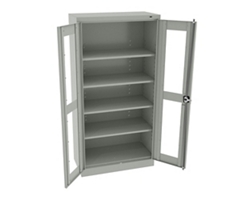 Glass Door Storage Cabinet - 18"D x 72"H