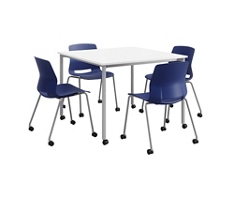 Dailey 42" Table w/ Casters and 4 Chairs