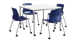Dailey 42" Table w/ Casters and 4 Chairs