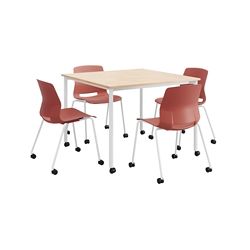Dailey 42" Table w/ Casters and 4 Chairs