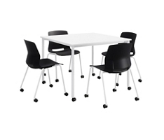 Dailey 42" Table w/ Casters and 4 Chairs