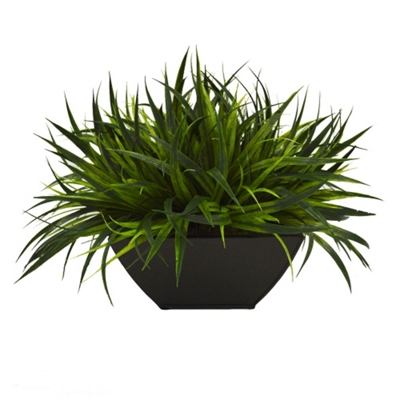 Faux Potted Grass - 11"H