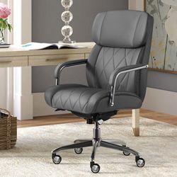Stellar Faux Leather Mid-Back Chair with Memory Foam Seat by NBF