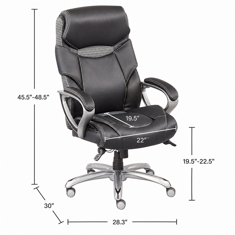 Octave Faux Leather Big and Tall High-Back Office Chair