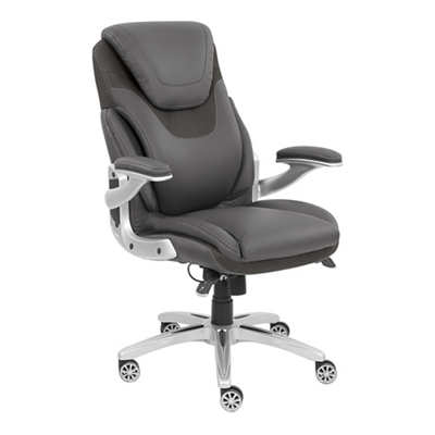 Chair with Floor Protection Carpet, Faux Leather Executive Computer Seat with Lumbar Support Cushion Inbox Zero