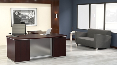 Bow Front L Shape Desk With Left Return 72 W X 90 D By Office