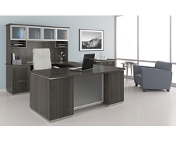 U-Shape Desk Set with Hutch, Left Return