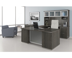 U-Shape Desk Set with storage hutch, Right Return